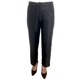 Neiman Marcus Women's Black Straight Silk Pants